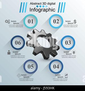 Zahnrad, Zahnrad-Symbol. Business-Infografiken. Stock Vektor