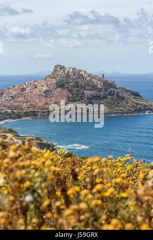 Schöne Aussicht auf Castelsardo in Nord-Sardinien, Italien Stockfoto