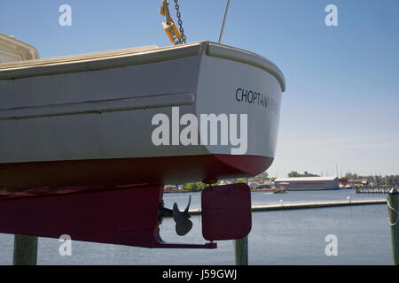 Kai lange - nun eine Marina für die Stadt von Cambridge, MD, Long Wharf Schiffe aus Afrika und Westindien und Amerikas tiefen Süden erhalten. Stockfoto