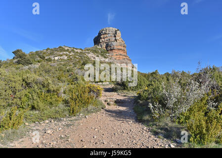 Touristische Fußweg auf den Berg pena San Miguel. Stockfoto