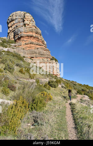 Touristische Fußweg auf den Berg pena San Miguel. Stockfoto