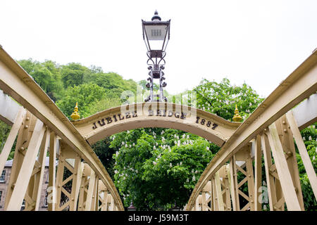Jubilee Bridge Matlock Bath, Derbyshire, England, Großbritannien Stockfoto