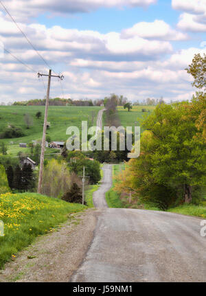Landstraße in Cortland County, New York Stockfoto