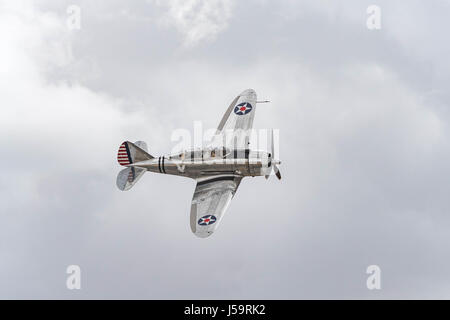 Chino, USA – 7. Mai 2017: Seversky AT-12 Guardsman auf dem Display während Flugzeuge der Ruhm Air Show in Chino Flughafen. Stockfoto