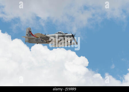 Chino, USA – 7. Mai 2017: Douglas AD-4NA auf dem Display während Flugzeuge der Ruhm Air Show in Chino Flughafen Skyraider. Stockfoto