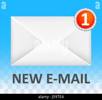 neue weiße geschlossene e-Mail Umschlag Logo Vektor Stock Vektor