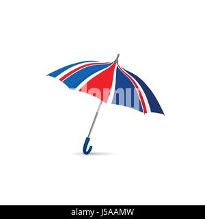 Britische Flagge bunten Regenschirm. Saison englisch Modeaccessoire. Reisen Großbritannien Zeichen Stock Vektor