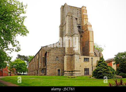 Ein Blick von der Pfarrkirche St. Nikolaus am North Walsham, Norfolk, England, Vereinigtes Königreich. Stockfoto