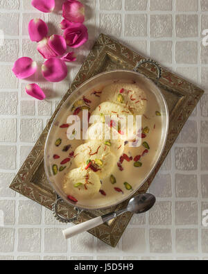 Rasmalai. Indische Creme-Dessert. Indien-Essen Stockfoto