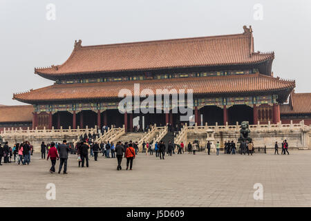 BEIJING, CHINA 26. März 2014: die Verbotene Stadt war einst die Heimat für den Kaiser von China und seiner Regierung, jetzt eine wichtige touristische Attraktion. Stockfoto