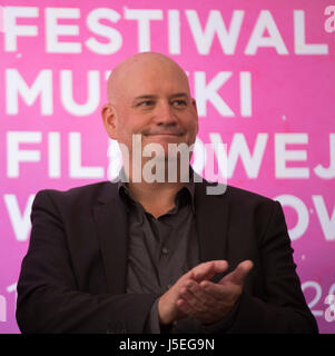 Krakau, Polen. 17. Mai 2017. Trevor Morris, ein kanadischer Orchester Komponist besucht eine Pressekonferenz am ersten Tag der 10. Auflage des Krakauer Filmfestival Musik. Bildnachweis: Omar Marques/Pacific Press/Alamy Live-Nachrichten Stockfoto