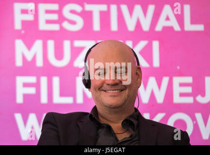 Krakau, Polen. 17. Mai 2017. Trevor Morris, ein kanadischer Orchester Komponist besucht eine Pressekonferenz am ersten Tag der 10. Auflage des Krakauer Filmfestival Musik. Bildnachweis: Omar Marques/Pacific Press/Alamy Live-Nachrichten Stockfoto