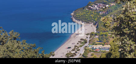 Panorama Beach in der Nähe von Alhaurín el Grande Dorf Karavostasi, im ionischen Meer, Region Epirus, Griechenland Stockfoto