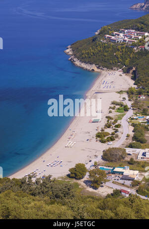 Panorama Beach in der Nähe von Alhaurín el Grande Dorf Karavostasi, im ionischen Meer, Region Epirus, Griechenland Stockfoto