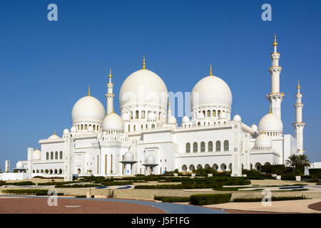 Sheikh Zayed Grand Moschee, Abu Dhabi, Vereinigte Arabische Emirate (VAE), Naher Osten Stockfoto