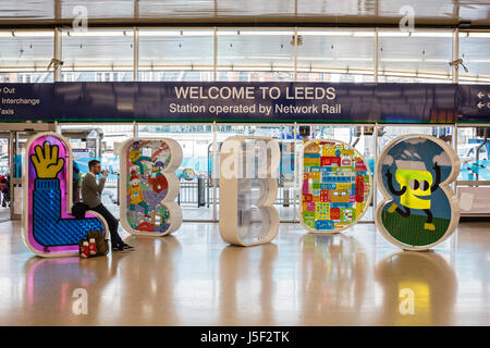 Concourse Leeds Station Stockfoto