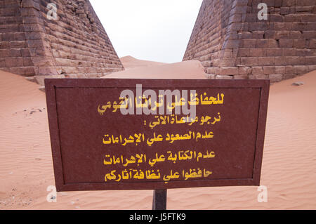 SUDAN, MEROE: Meroe (meroitischen: Medewi oder Bedewi) ist eine alte Stadt am Ostufer des Nils ca. 6 km Nord-östlich von der Kabushiya Station in der Nähe von S Stockfoto