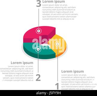 Kreisdiagramm auf isolierte Hintergrund. Isometrische Kreisdiagramme verschiedene Stock Vektor
