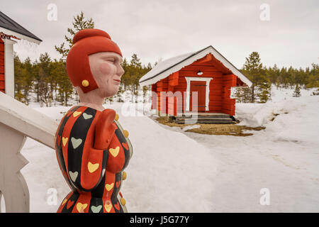 Statue in Kakslauttanen Hotel, Lappland, Finnland Stockfoto