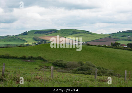 Eine im inland Ansicht von den Hängen des Golden Cap, Dorset. Stockfoto