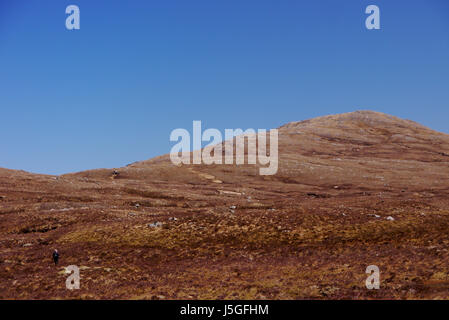 Einsame männliche Wanderer erklimmen der schottischen Berge Corbett Beinn Loinne in Glen Shiel, Kintail, N/W Schottisches Hochland, Schottland, Großbritannien Stockfoto