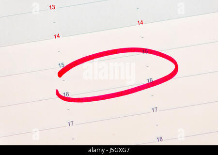 wichtige Rendezvous-Konzept in einer agenda Stockfoto