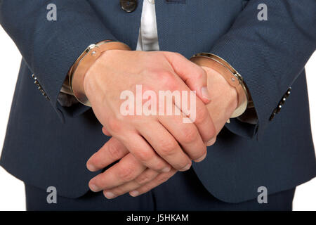 Nahaufnahme Foto eines gefesselten Geschäftsmann Hände Stockfoto