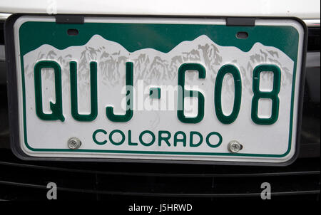 Colorado uns Kfz-Kennzeichen angeben Stockfoto