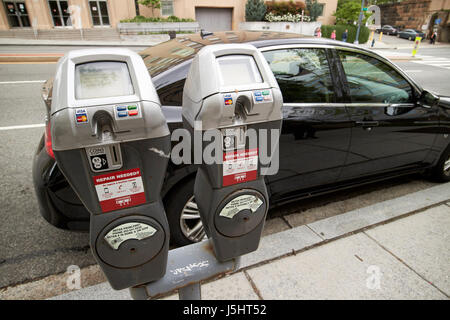 Münze und Kreditkarte Parkuhren Onstreet in Washington DC USA Stockfoto