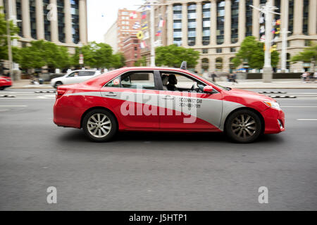 Washington DC rot und grau Streifen Kabine USA Stockfoto