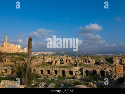 Archäologische Stätte Al-Mina, South Governorate, Reifen, der Libanon Stockfoto