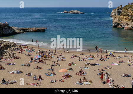 Plage du Port Vieux, Strand Old Harbor, Biarritz, Frankreich, Europa Stockfoto