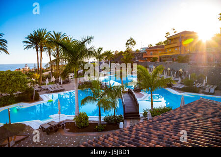 Resort mit Swimming Pool in Teneriffa, Spanien Stockfoto