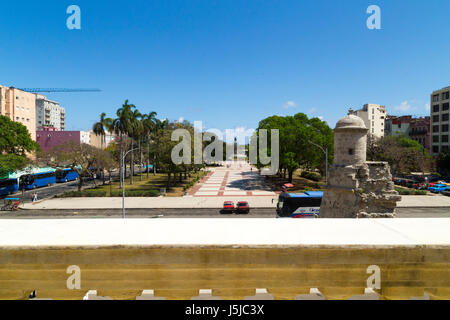 Ansicht des "Plaza 13 de Marzo" von Revolution Museum, Havanna, Kuba Stockfoto