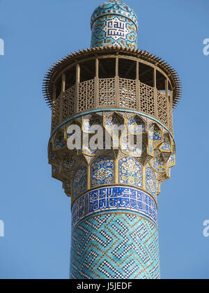 Minarett, Moschee Imam (Shah), Isfahan, Iran Stockfoto