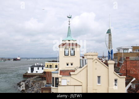 Alte Stadt, die von der Runde Turm, Portsmouth, Hampshire, England, Großbritannien, USA, UK, Europa Stockfoto