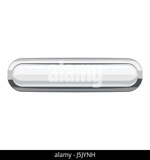 Weißen rechteckigen Schaltflächensymbol, Cartoon-Stil Stock Vektor