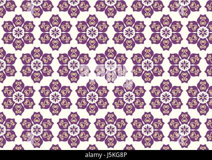 Tulpe Blüte und Spirale und allgemeine Blüte Muster auf Licht gelb Hintergrund. Retro und süße Musterdesign Stil für Design. Stock Vektor