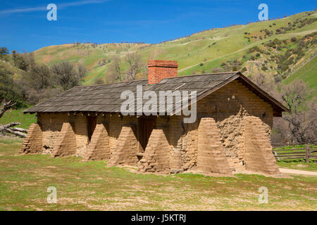 Pfleger Viertel, Fort Tejon State Historic Park, Kalifornien Stockfoto