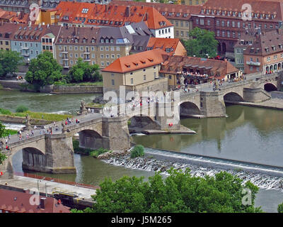 historische Stadt Stadt Denkmal überbrücken Bayern Städte Tele Landschaft Landschaft Stockfoto