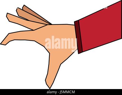 Farbe Bild Cartoon Hand etwa, etwas zu fangen Stock Vektor