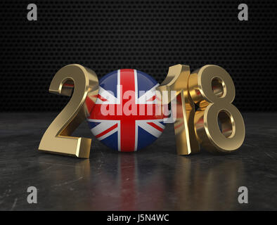 Neue Jahr 2018 - 3D gerenderten Bild Stockfoto