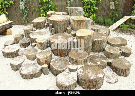 ...ein Garten oder Spielplatz Log Skulptur oder Funktion. Stockfoto