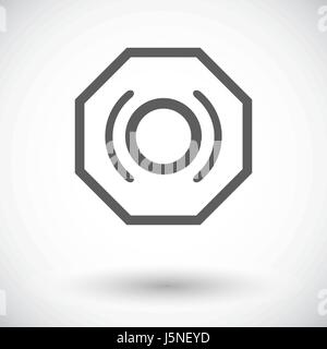 Probleme mit der Bremsflüssigkeit. Einzelne flache Symbol auf weißem Hintergrund. Vektor-Illustration. Stock Vektor