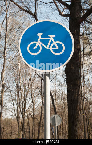 Straße Zeichen "Radweg" Closeup erschossen Stockfoto