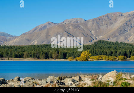 Wunderschöne Landschaft Lake Tekapo in Neuseeland. Stockfoto