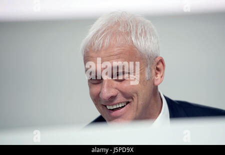 Neckarsulm, Deutschland. 18. Mai 2017. Matthias Müller, Vorstandsvorsitzender der Audi AG, abgebildet auf der Audi AG Hauptversammlung in Neckarsulm, Deutschland, 18. Mai 2017. Foto: Marijan Murat/Dpa/Alamy Live News Stockfoto