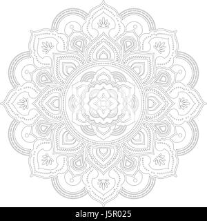 Tibetischen Mandala dekorative Ornament Design für Erwachsene Malvorlagen. Vektor-illustration Stock Vektor