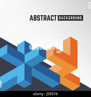 Abstrakte Orange und blau Element 3D-Hintergrund für Broschüre, Broschüre, Flyer, Präsentation und anderen Design. Vektor-illustration Stock Vektor