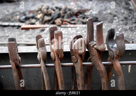 Schmiede Werkzeuge verwendet werden. Stockfoto